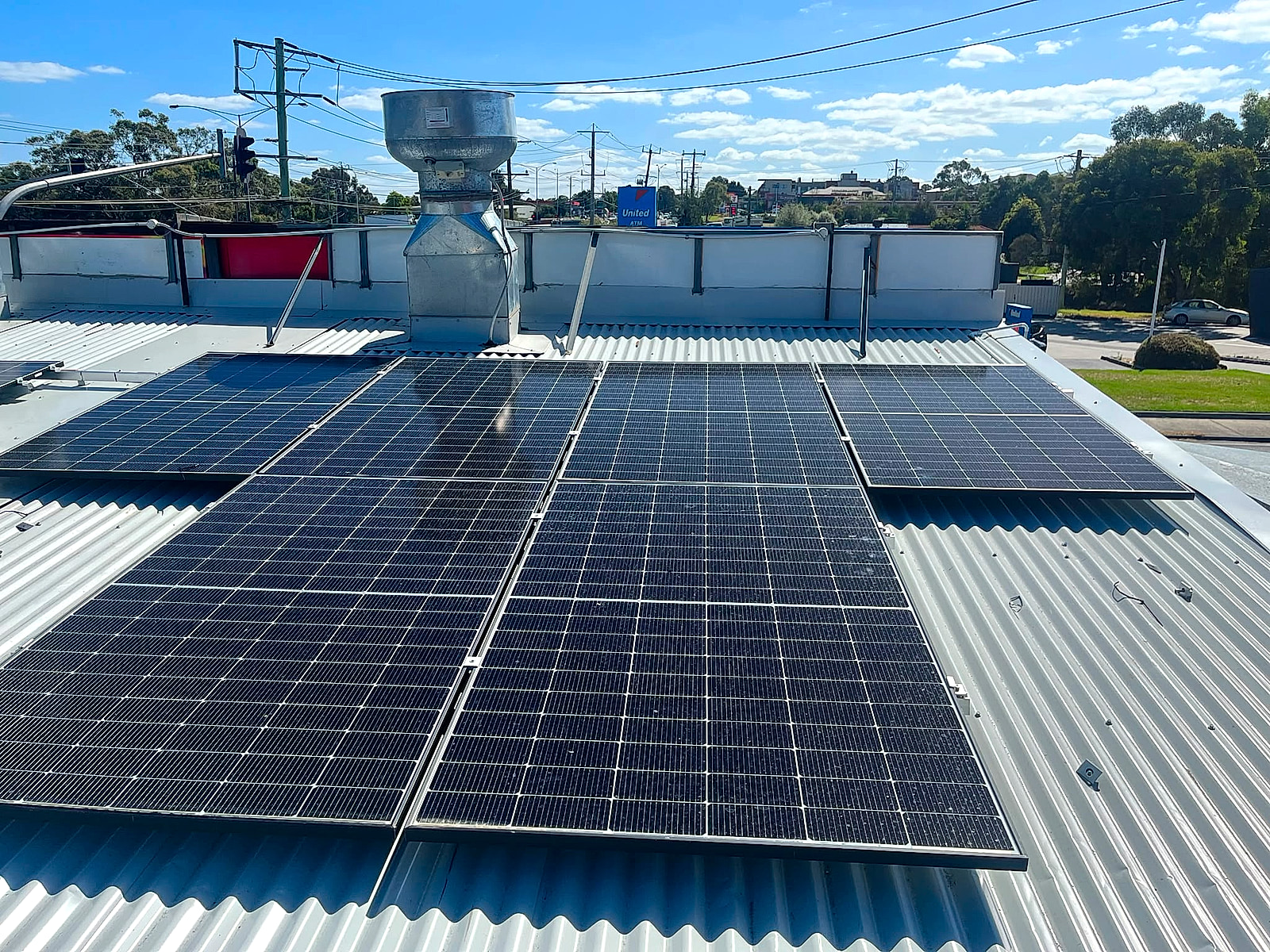 10kW commercial solar installation on flat roof